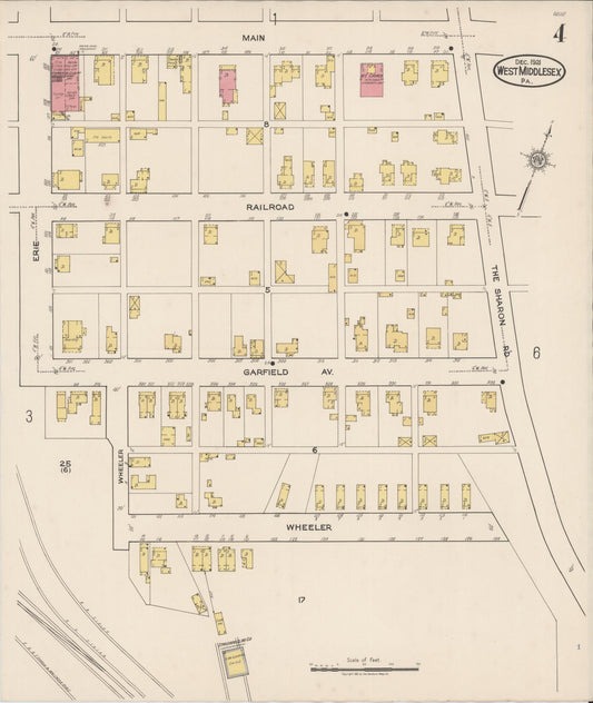 Sanborn Fire Insurance Map from West Middlesex, Mercer County, Pennsylvania (1921), Sheet #0004 - Historic Sanborn Fire Insurance Map Print, vintage old map wall art, antique decor, genealogy gift, Pennsylvania Pennsylvania map