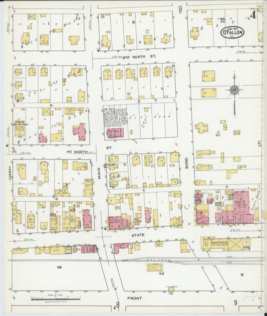 Sanborn Fire Insurance Map from O'Fallon, Saint Clair County, Illinois (1921), Sheet #0004 - Historic Sanborn Fire Insurance Map Print, vintage old map wall art, antique decor, genealogy gift, Illinois Illinois map