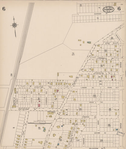 Sanborn Fire Insurance Map from Dumont, Bergen County, New Jersey (1922), Sheet #0006 - Complete Map Set gallery image, historic Sanborn map, vintage wall art, New Jersey New Jersey
