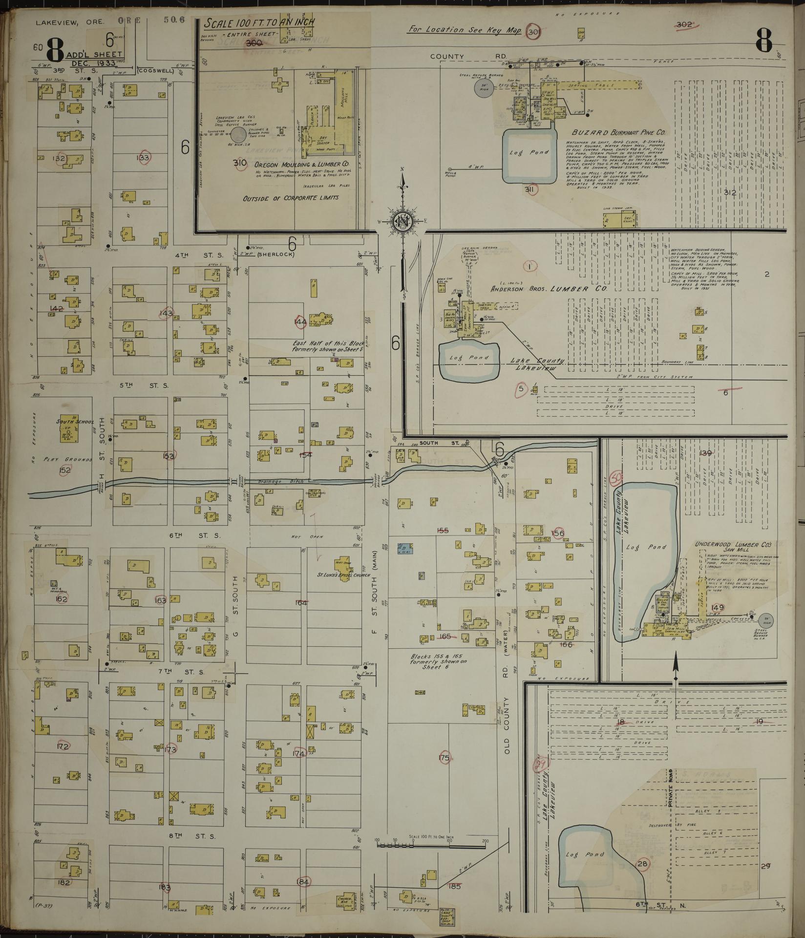 Sanborn Fire Insurance Map from Lakeview, Lake County, Oregon (1941), Sheet #0008 - Historic Sanborn Fire Insurance Map Print, vintage old map wall art, antique decor, genealogy gift, Oregon Oregon map