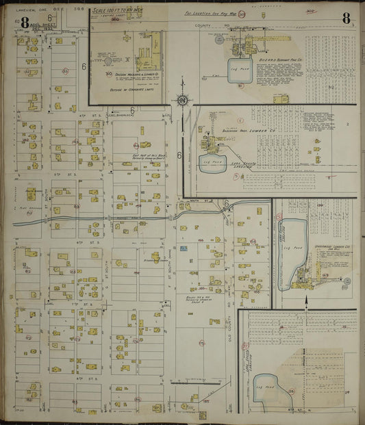 Sanborn Fire Insurance Map from Lakeview, Lake County, Oregon (1941), Sheet #0008 - Historic Sanborn Fire Insurance Map Print, vintage old map wall art, antique decor, genealogy gift, Oregon Oregon map