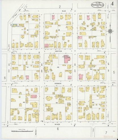 Sanborn Fire Insurance Map from Hoosick Falls, Rensselaer County, New York (1910), Sheet #0004 - Complete Map Set gallery image, historic Sanborn map, vintage wall art, New York New York