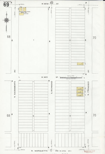 Sanborn Fire Insurance Map from Chicago, Cook County, Illinois (1920), Sheet #0069 - Historic Sanborn Fire Insurance Map Print, vintage old map wall art, antique decor, genealogy gift, Illinois Illinois map