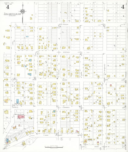 Sanborn Fire Insurance Map from Marion, Marion County, Kansas (1935), Sheet #0004 - Complete Map Set gallery image, historic Sanborn map, vintage wall art, Kansas Kansas