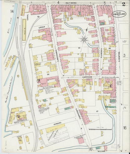 Sanborn Fire Insurance Map from Cumberland, Allegany County, Maryland (1897), Sheet #0002 - Complete Map Set gallery image, historic Sanborn map, vintage wall art, Maryland Maryland