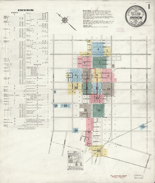 Sanborn Fire Insurance Map from Anaheim, Orange County, California. (1911) – Historic Sanborn Fire Insurance Map Print