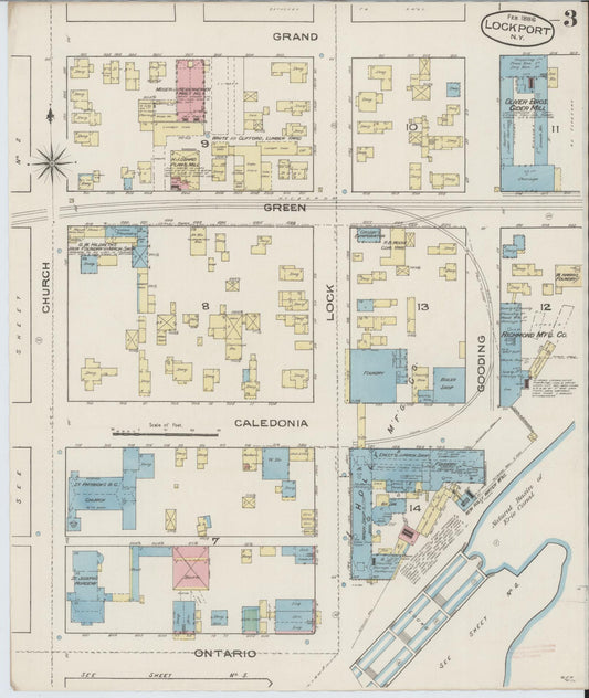 Sanborn Fire Insurance Map from Lockport, Niagara County, New York (1886), Sheet #0002 - Historic Sanborn Fire Insurance Map Print, vintage old map wall art, antique decor, genealogy gift, New York New York map