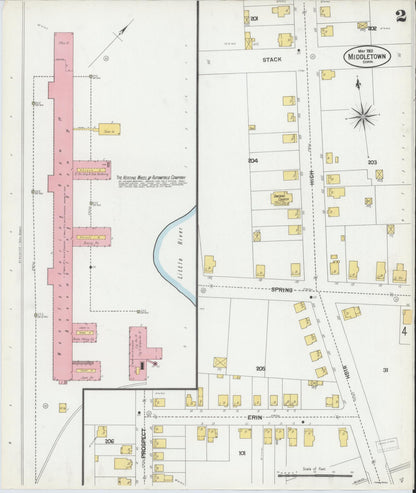 Sanborn Fire Insurance Map from Middletown, Middlesex County, Connecticut (1901), Sheet #0002 - Complete Map Set gallery image, historic Sanborn map, vintage wall art, Connecticut Connecticut