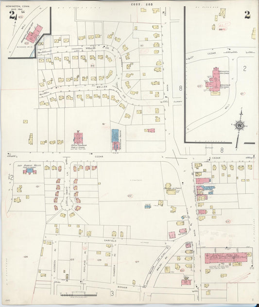 Sanborn Fire Insurance Map from Newington, Hartford County, Connecticut (1947), Sheet #0002 - Historic Sanborn Fire Insurance Map Print, vintage old map wall art, antique decor, genealogy gift, Connecticut Connecticut map