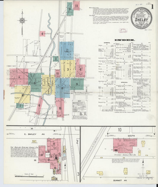 Sanborn Fire Insurance Map from Shelby, Richland County, Ohio (1911), Sheet #0001 - Complete Map Set gallery image, historic Sanborn map, vintage wall art, Ohio Ohio