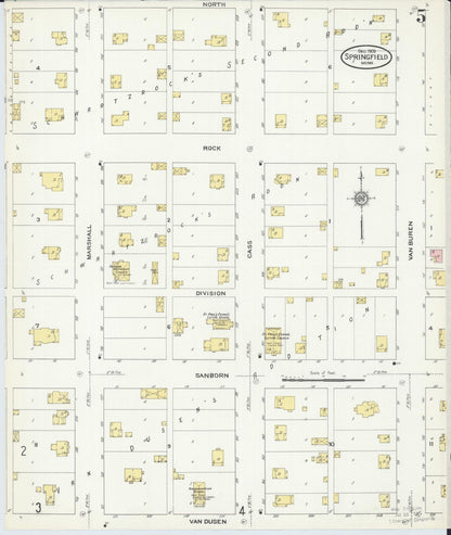 Sanborn Fire Insurance Map from Springfield, Brown County, Minnesota (1909), Sheet #0005 - Historic Sanborn Fire Insurance Map Print, vintage old map wall art, antique decor, genealogy gift, Minnesota Minnesota map
