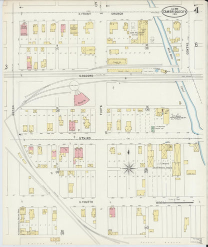 Sanborn Fire Insurance Map from Cambridge City, Wayne County, Indiana (1898), Sheet #0004 - Complete Map Set gallery image, historic Sanborn map, vintage wall art, Indiana Indiana