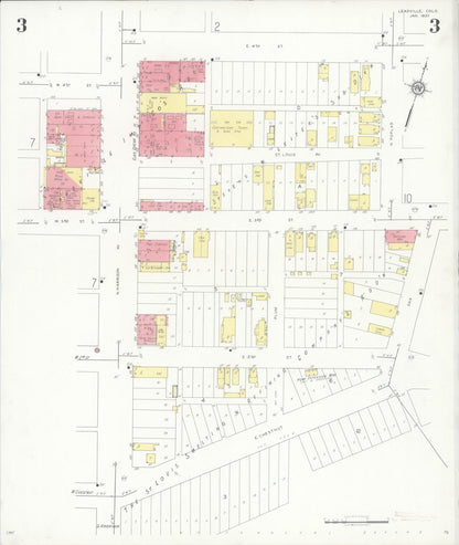 Sanborn Fire Insurance Map from Leadville, Lake County, Colorado (1937), Sheet #0003 - Complete Map Set gallery image, historic Sanborn map, vintage wall art, Colorado Colorado