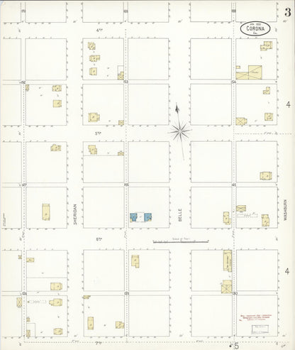 Sanborn Fire Insurance Map from Corona, Riverside County, California (1900), Sheet #0003 - Complete Map Set gallery image, historic Sanborn map, vintage wall art, California California