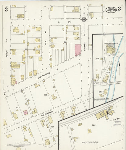 Sanborn Fire Insurance Map from Elkton, Rockingham County, Virginia (1924), Sheet #0003 - Complete Map Set gallery image, historic Sanborn map, vintage wall art, Virginia Virginia