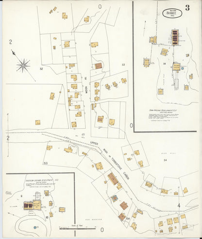 Sanborn Fire Insurance Map from Bisbee, Cochise County, Arizona (1906), Sheet #0003 - Complete Map Set gallery image, historic Sanborn map, vintage wall art, Arizona Arizona