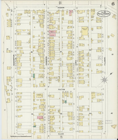 Sanborn Fire Insurance Map from Phillipsburg, Warren County, New Jersey (1897), Sheet #0006 - Complete Map Set gallery image, historic Sanborn map, vintage wall art, New Jersey New Jersey