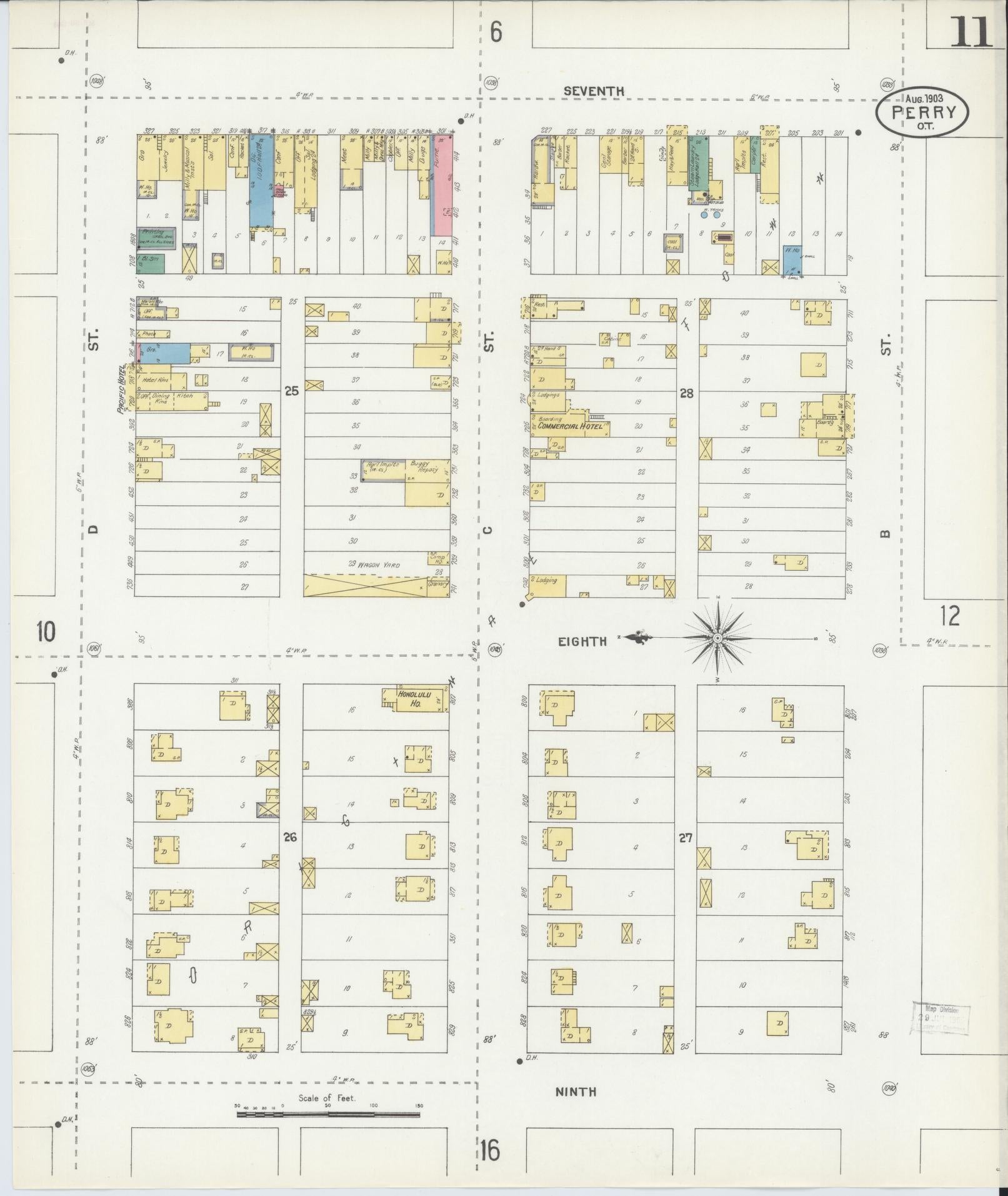 Sanborn Fire Insurance Map from Perry, Noble County, Oklahoma (1903), Sheet #0011 - Complete Map Set gallery image, historic Sanborn map, vintage wall art, Oklahoma Oklahoma