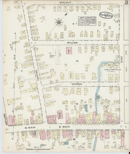 Sanborn Fire Insurance Map from Plymouth, Luzerne County, Pennsylvania (1884), Sheet #0003 - Historic Sanborn Fire Insurance Map Print, vintage old map wall art, antique decor, genealogy gift, Pennsylvania Pennsylvania map