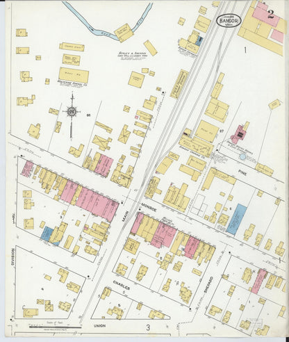 Sanborn Fire Insurance Map from Bangor, Van Buren County, Michigan (1918), Sheet #0002 - Historic Sanborn Fire Insurance Map Print, vintage old map wall art, antique decor, genealogy gift, Michigan Michigan map
