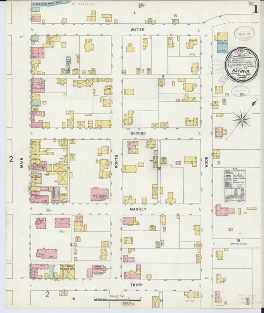 Sanborn Fire Insurance Map from Batavia, Clermont County, Ohio (1898), Sheet #0001 - Historic Sanborn Fire Insurance Map Print, vintage old map wall art, antique decor, genealogy gift, Ohio Ohio map