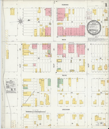 Sanborn Fire Insurance Map from Smithville, Bastrop County, Texas (1900), Sheet #0001 - Historic Sanborn Fire Insurance Map Print, vintage old map wall art, antique decor, genealogy gift, Texas Texas map