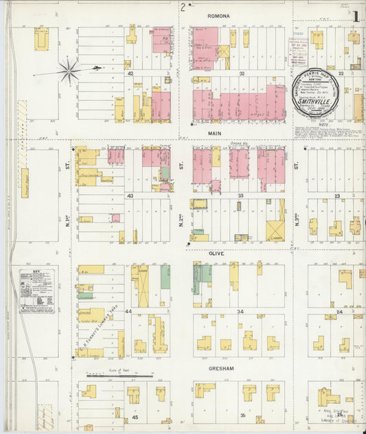 Sanborn Fire Insurance Map from Smithville, Bastrop County, Texas (1900), Sheet #0001 - Historic Sanborn Fire Insurance Map Print, vintage old map wall art, antique decor, genealogy gift, Texas Texas map