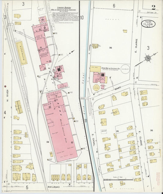 Sanborn Fire Insurance Map from Ilion, Herkimer County, New York (1912), Sheet #0002 - Complete Map Set gallery image, historic Sanborn map, vintage wall art, New York New York