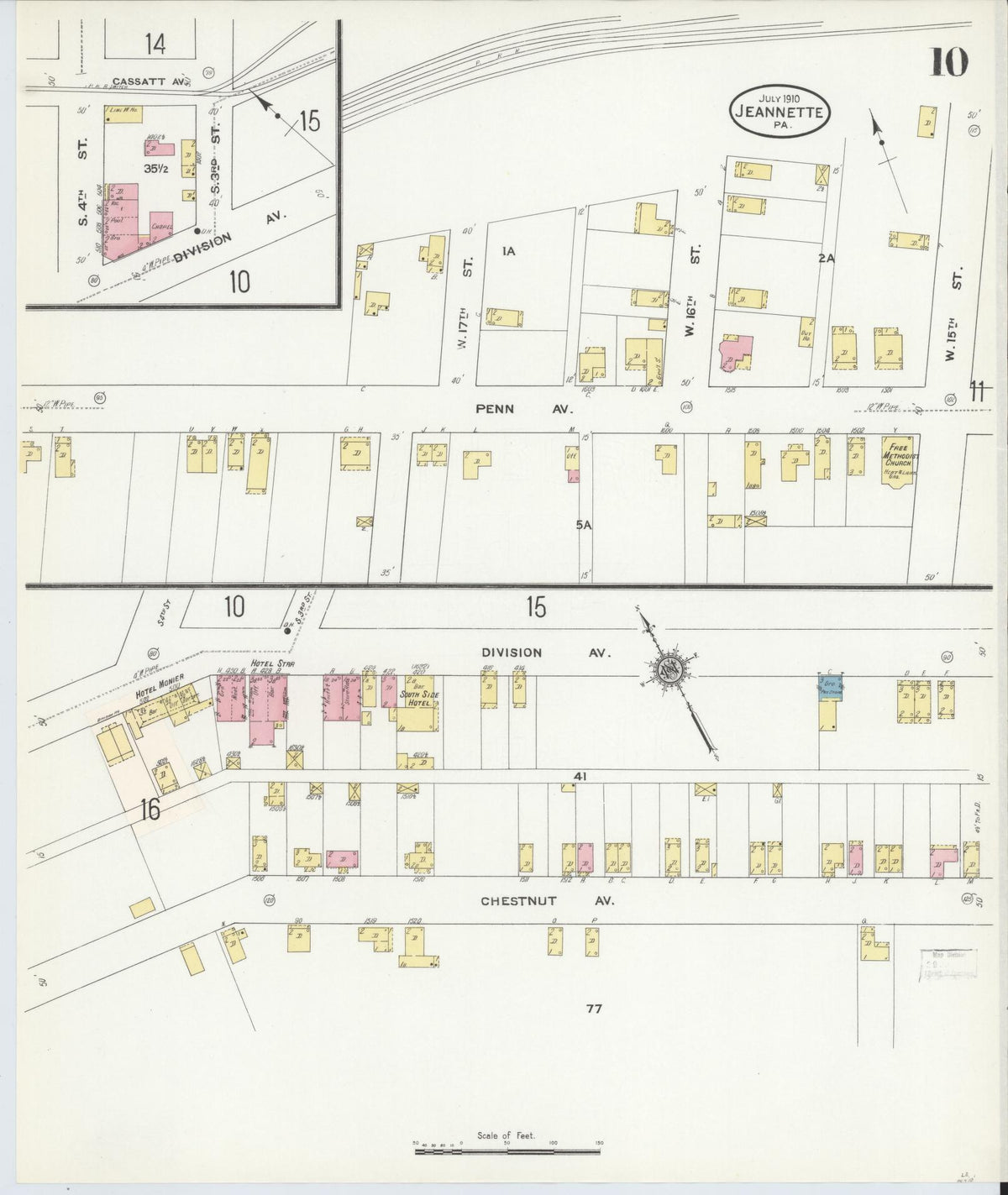 Sanborn Fire Insurance Map from Jeannette, Westmoreland County, Pennsylvania (1910), Sheet #0010 - Complete Map Set gallery image, historic Sanborn map, vintage wall art, Pennsylvania Pennsylvania