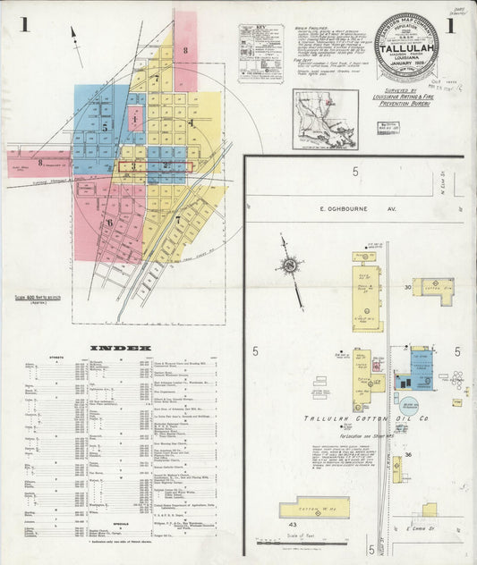 Sanborn Fire Insurance Map from Tallulah, Madison Parish, Louisiana. (1928) – Historic Sanborn Fire Insurance Map Print