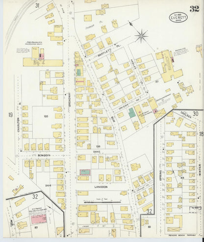Sanborn Fire Insurance Map from Everett, Middlesex County, Massachusetts (1903), Sheet #0032 - Complete Map Set gallery image, historic Sanborn map, vintage wall art, Massachusetts Massachusetts