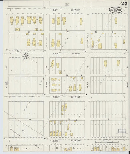 Sanborn Fire Insurance Map from Ashland, Ashland County, Wisconsin (1895), Sheet #0025 - Complete Map Set gallery image, historic Sanborn map, vintage wall art, Wisconsin Wisconsin