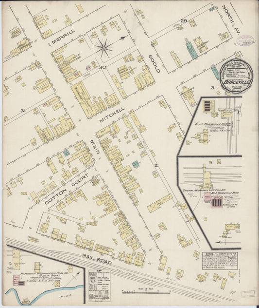 Sanborn Fire Insurance Map from Braceville, Grundy County, Illinois (1885), Sheet #0001 - Historic Sanborn Fire Insurance Map Print, vintage old map wall art, antique decor, genealogy gift, Illinois Illinois map