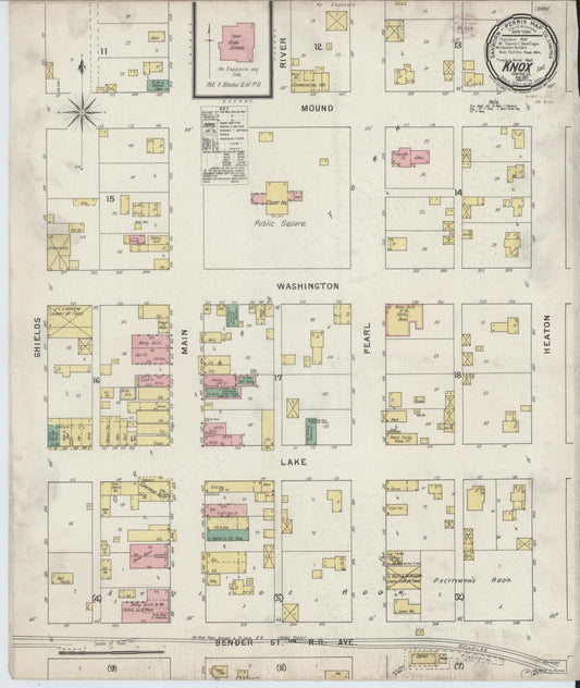Sanborn Fire Insurance Map from Knox, Starke County, Indiana (1895), Sheet #0001 - Historic Sanborn Fire Insurance Map Print, vintage old map wall art, antique decor, genealogy gift, Indiana Indiana map