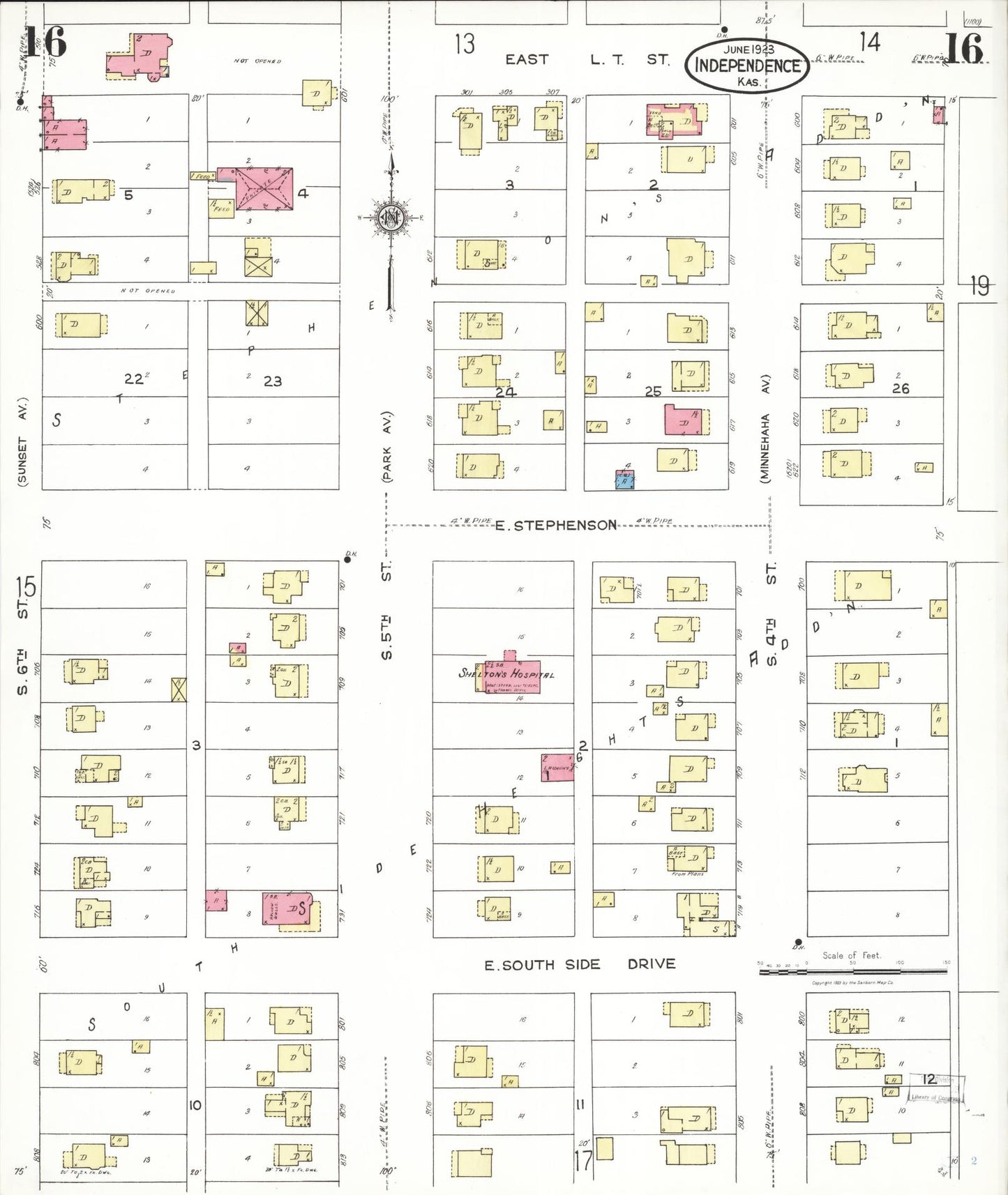 Sanborn Fire Insurance Map from Independence, Montgomery County, Kansas (1923), Sheet #0017 - Complete Map Set gallery image, historic Sanborn map, vintage wall art, Kansas Kansas