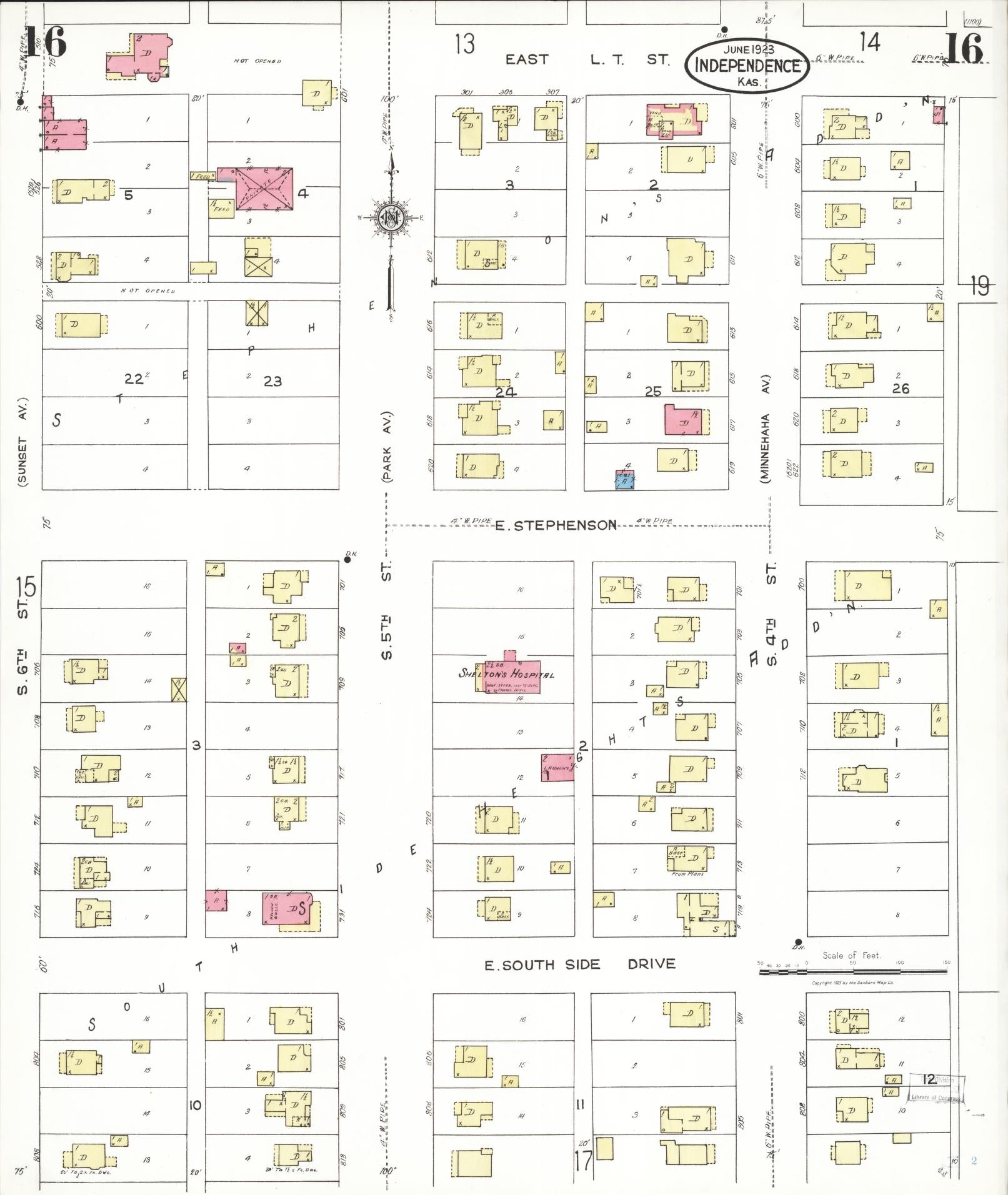Sanborn Fire Insurance Map from Independence, Montgomery County, Kansas (1923), Sheet #0017 - Complete Map Set gallery image, historic Sanborn map, vintage wall art, Kansas Kansas