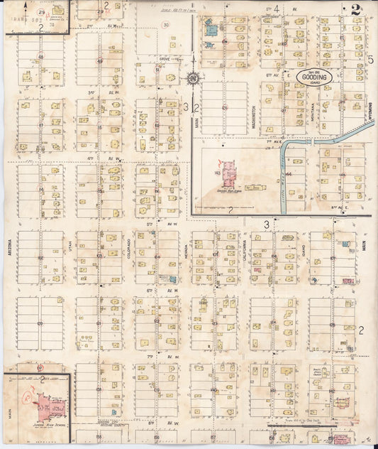 Sanborn Fire Insurance Map from Gooding, Gooding County, Idaho (1941), Sheet #0002 - Historic Sanborn Fire Insurance Map Print, vintage old map wall art, antique decor, genealogy gift, Idaho Idaho map