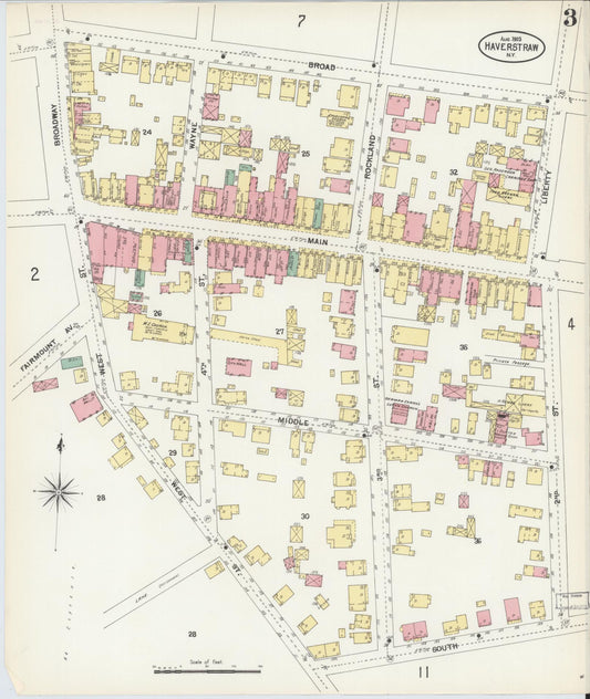 Sanborn Fire Insurance Map from Haverstraw, Rockland County, New York (1903), Sheet #0003 - Historic Sanborn Fire Insurance Map Print, vintage old map wall art, antique decor, genealogy gift, New York New York map
