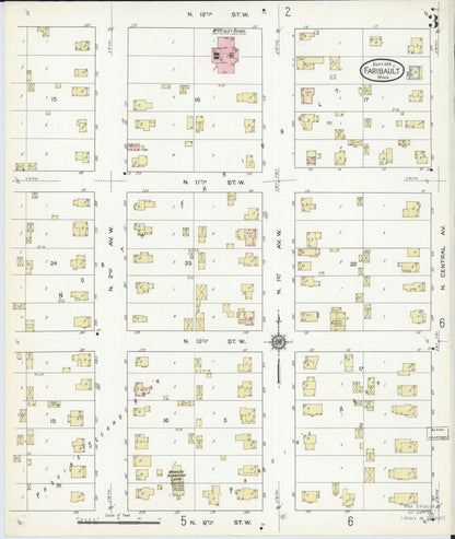 Sanborn Fire Insurance Map from Faribault, Rice County, Minnesota (1914), Sheet #0003 - Historic Sanborn Fire Insurance Map Print, vintage old map wall art, antique decor, genealogy gift, Minnesota Minnesota map