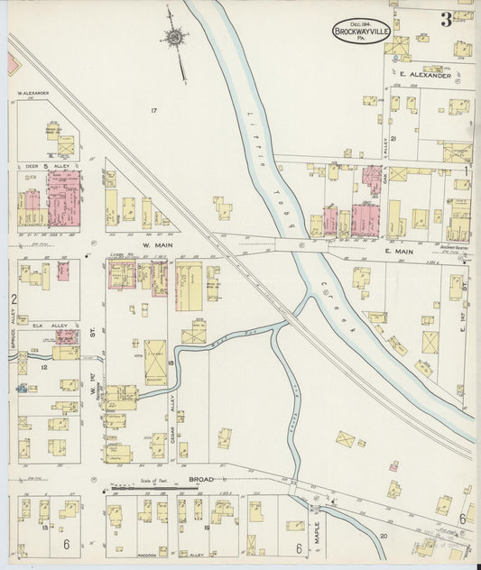 Sanborn Fire Insurance Map from Brockway, Jefferson County, Pennsylvania (1914), Sheet #0003 - Historic Sanborn Fire Insurance Map Print, vintage old map wall art, antique decor, genealogy gift, Pennsylvania Pennsylvania map