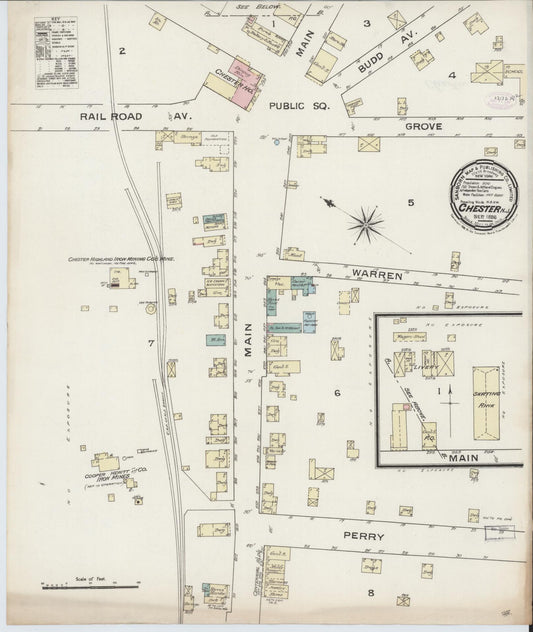 Sanborn Fire Insurance Map from Chester, Morris County, New Jersey (1886), Sheet #0001 - Historic Sanborn Fire Insurance Map Print, vintage old map wall art, antique decor, genealogy gift, New Jersey New Jersey map