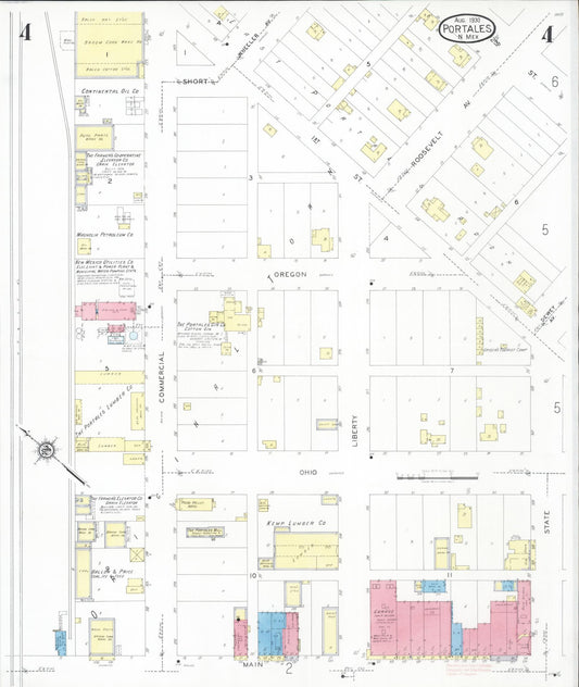 Sanborn Fire Insurance Map from Portales, Roosevelt County, New Mexico (1930), Sheet #0004 - Historic Sanborn Fire Insurance Map Print, vintage old map wall art, antique decor, genealogy gift, New Mexico New Mexico map