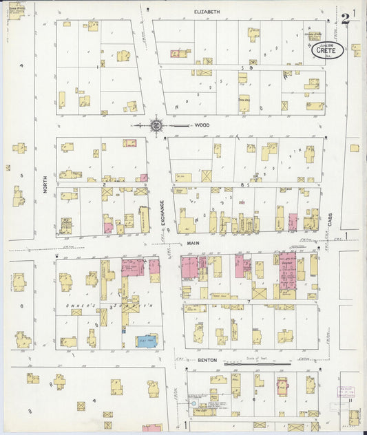 Sanborn Fire Insurance Map from Crete, Will County, Illinois (1916), Sheet #0002 - Historic Sanborn Fire Insurance Map Print, vintage old map wall art, antique decor, genealogy gift, Illinois Illinois map