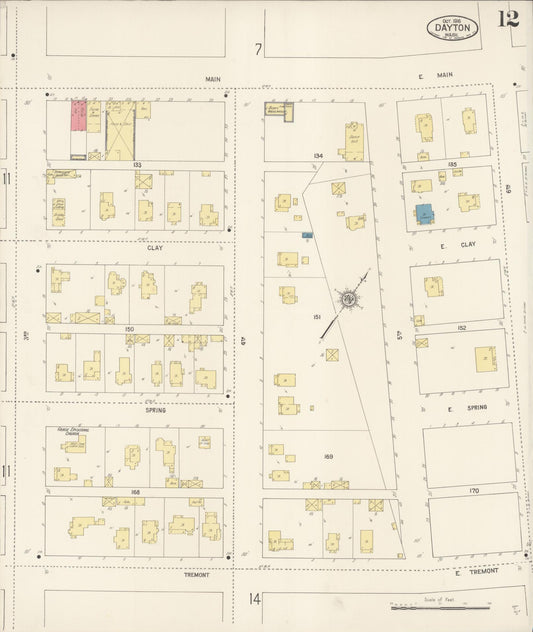 Sanborn Fire Insurance Map from Dayton, Columbia County, Washington (1916), Sheet #0012 - Historic Sanborn Fire Insurance Map Print, vintage old map wall art, antique decor, genealogy gift, Washington Washington map