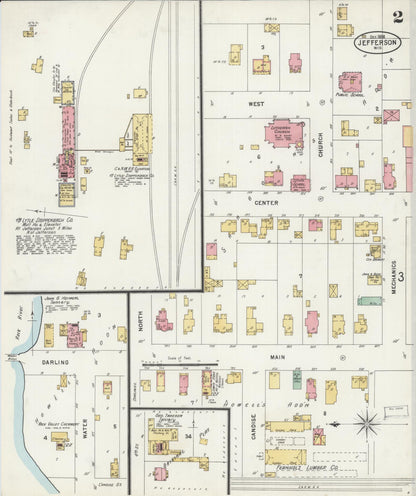 Sanborn Fire Insurance Map from Jefferson, Jefferson County, Wisconsin (1898), Sheet #0002 - Complete Map Set gallery image, historic Sanborn map, vintage wall art, Wisconsin Wisconsin