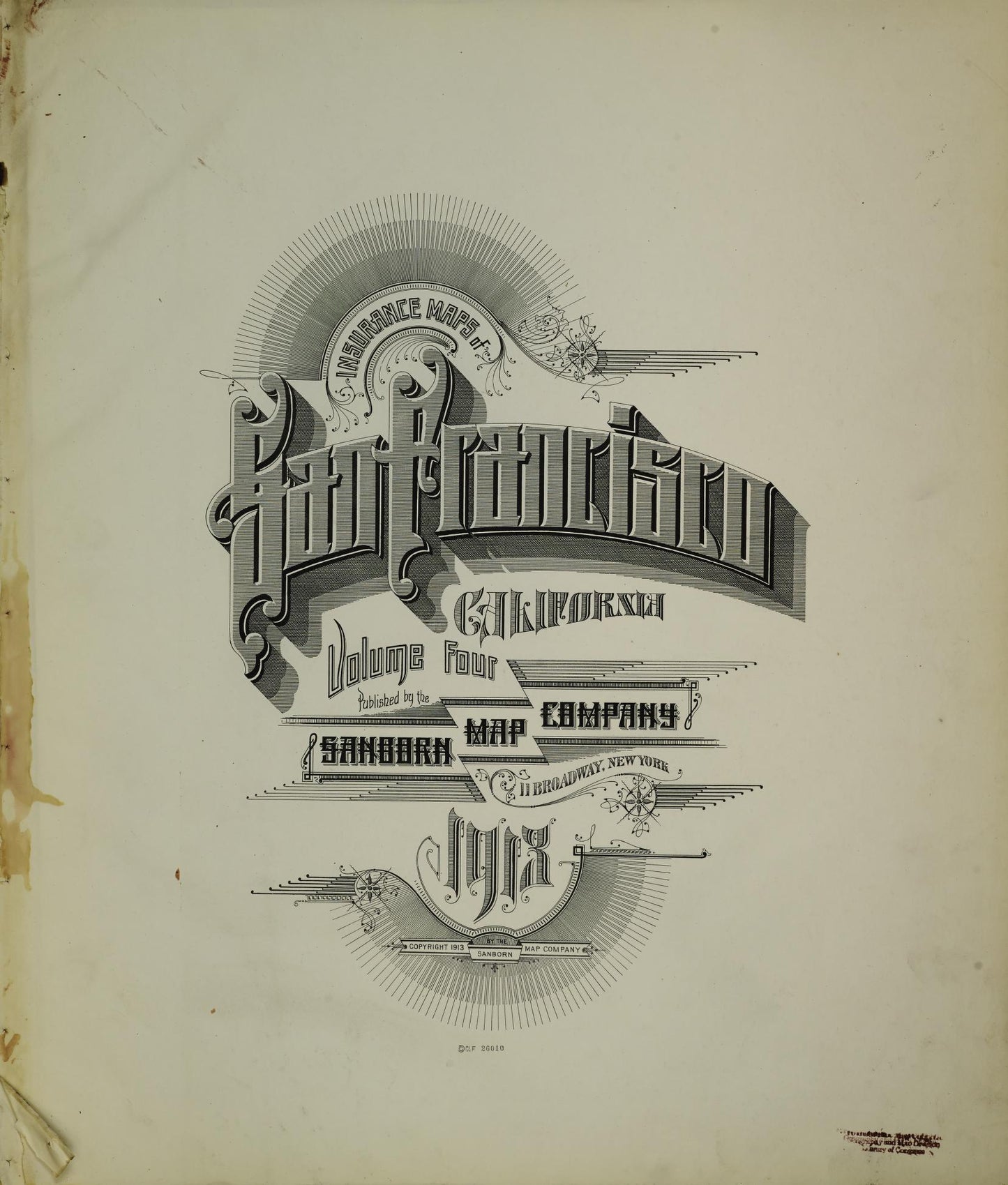 Sanborn Fire Insurance Map from San Francisco, San Francisco County, California (1913), Sheet #0001 - Complete Map Set gallery image, historic Sanborn map, vintage wall art, California California