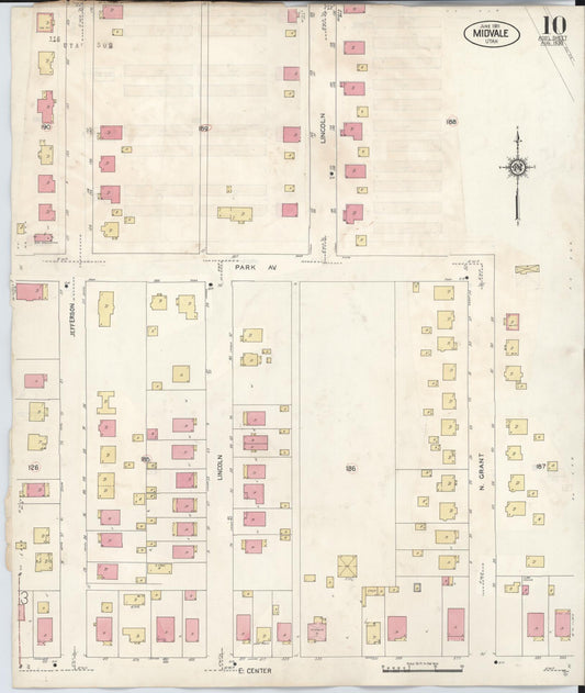 Sanborn Fire Insurance Map from Midvale, Salt Lake County, Utah (1942), Sheet #0010 - Historic Sanborn Fire Insurance Map Print, vintage old map wall art, antique decor, genealogy gift, Utah Utah map