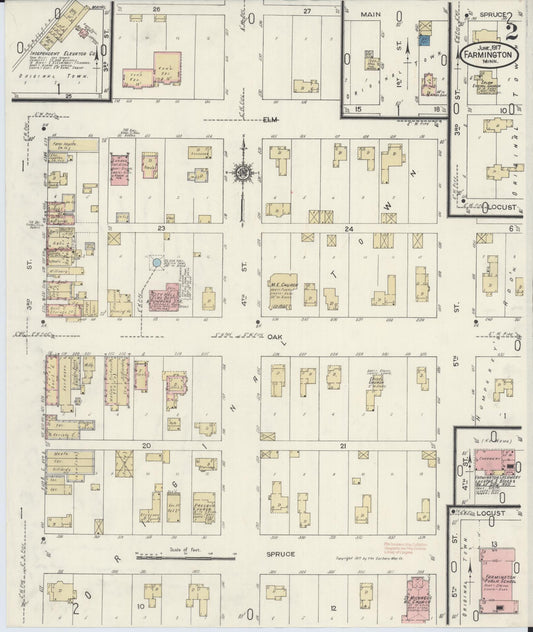 Sanborn Fire Insurance Map from Farmington, Dakota County, Minnesota (1917), Sheet #0002 - Historic Sanborn Fire Insurance Map Print, vintage old map wall art, antique decor, genealogy gift, Minnesota Minnesota map