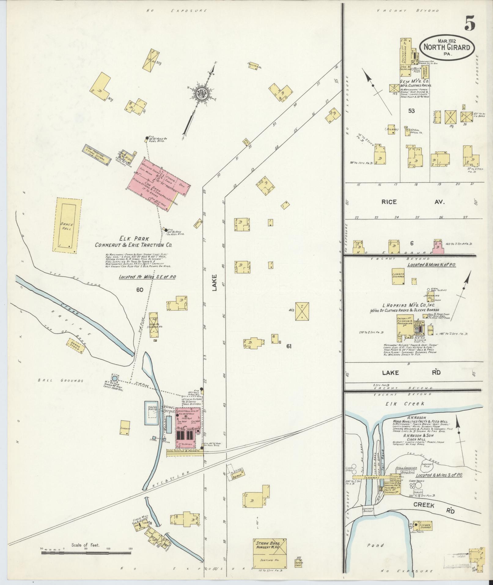 Sanborn Fire Insurance Map from North Girard, Erie County, Pennsylvania (1912), Sheet #0005 - Complete Map Set gallery image, historic Sanborn map, vintage wall art, Pennsylvania Pennsylvania