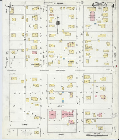 Sanborn Fire Insurance Map from Harbor Beach, Huron County, Michigan (1924), Sheet #0004 - Complete Map Set gallery image, historic Sanborn map, vintage wall art, Michigan Michigan
